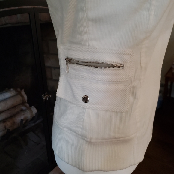 Corduroy Moto Jacket Ecru Size Small NWOT - Picture 8 of 11